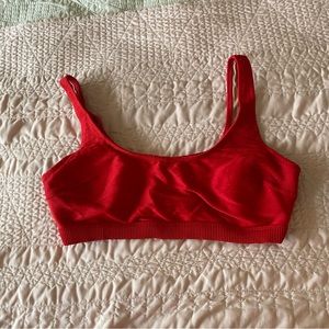 OLD NAVY red bikini swimsuit top ribbed material